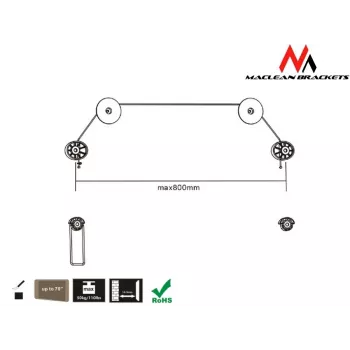 Maclean Mc-557 - Vesa Monitor-/TV-Halterung, ultradünn, 32-55 Zoll, 50 kg