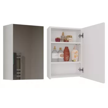 Badezimmer-Wandschrank Top e shop POLA 1DL BIEL — 400×220×600 mm, 3 Einlegeböden, weiß