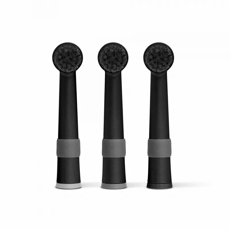 happybrush ECO R2 Ersatzbürstenköpfe, schwarz, 3 Stück