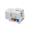 Keystone-Modul LANBERG KSU6-1090, Cat6 U/UTP flach, RJ-45 Stecker auf LSA-Buchse, AWG 22/26, 14.5×16.1 mm, weiß