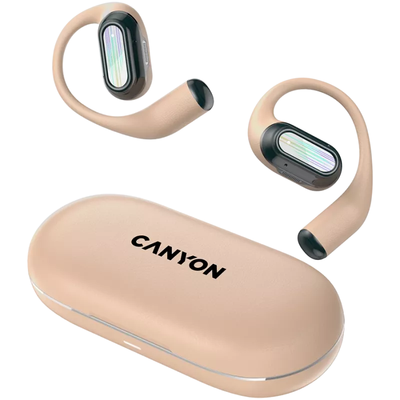 CANYON In-Ear Kopfhörer OnFlow 12 OWS, Beige Bluetooth 5.4, Umgebungsgeräuschunterdrückung, Touch-Steuerung, 4 Mikrofone mit ENC