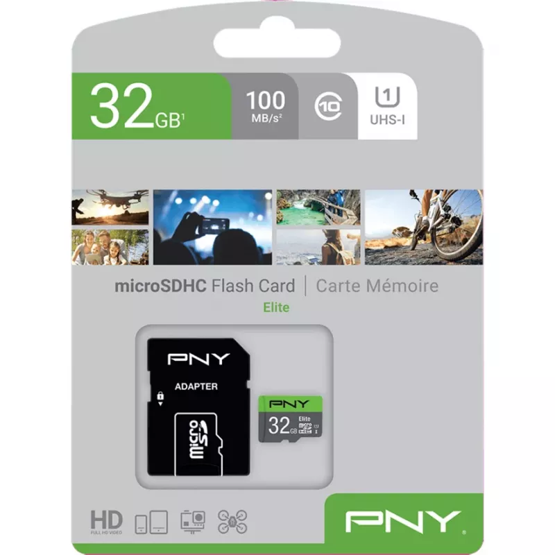 MicroSDHC-Karte PNY Elite 32 GB Class 10 UHS-I P-SDU32GU185GW-GE