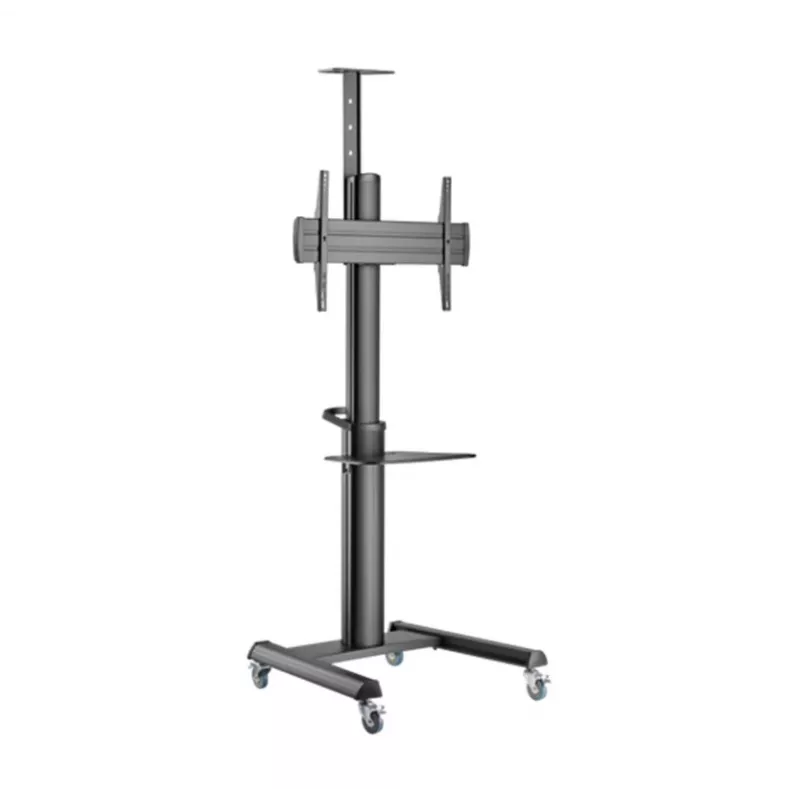 Boden-TV-Ständer Gembird TVS-70T-02 für 37 Zoll–70 Zoll Bildschirme, max. 70 kg, VESA 200x200–600x400, neigbar ±5°/−12°, höhenverstellbar, Rollen, Kabelmanagement