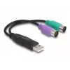 DeLOCK USB-auf-PS/2-Adapter 0,17 m 2x 6-pol. Mini-DIN USB A