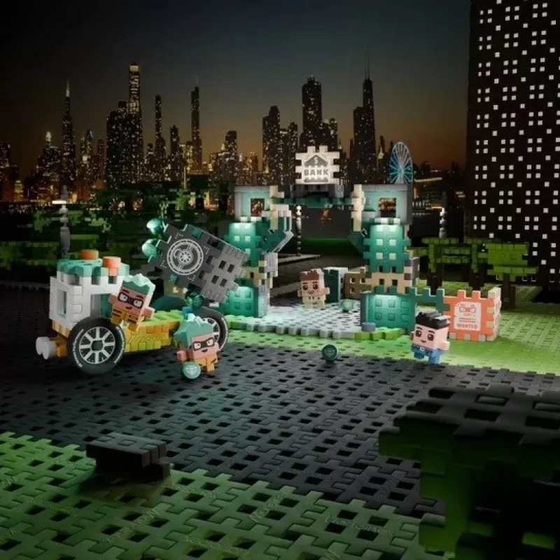 MARIOINEX Mini Waffle City Bankraub Bausteine, 148 Teile