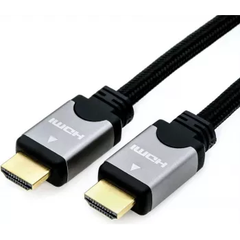 Roline High Speed - HDMI mit Ethernetkabel - HDMI (M) bis HDMI (M) - 3 m - Doppelisolierung - Schwarz/Silber