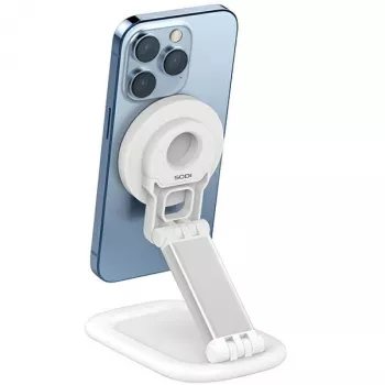 Magnetständer SODI BM-310 weiß MagSafe — magnetischer Telefonständer kompatibel mit MagSafe-Ladegeräten