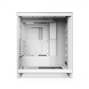 PC-Gehäuse NZXT H7 Flow RGB Midi Tower Weiß — gehärtetes Glas, EATX, vorne 3×120mm, USB-C