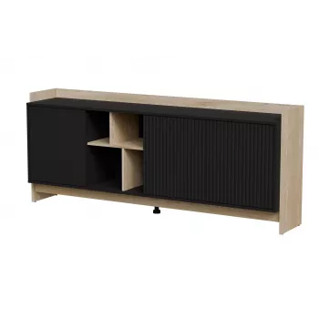 Cama PORTO 3D Kommode 190x38x77 Eiche/schwarz