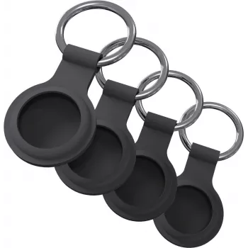 Schlüsselanhänger jt berlin für Apple AirTag, schwarz, 4er-Set
