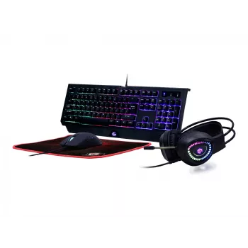 Gaming-Tastatur GEMBIRD GGS-UMGL4-01, Vollgröße, USB, QWERTY, 104 Tasten, US-Englisch, mit Maus, schwarz