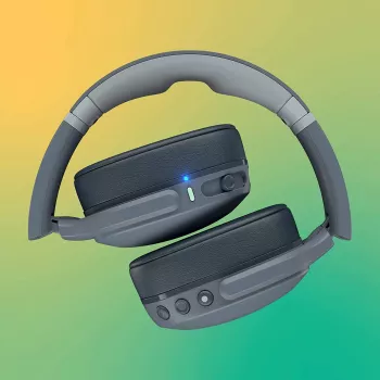 Kopfhörer Skullcandy Crusher Evo — kabelgebunden & Bluetooth, grau, 40 Std. Akku, USB-C, AUX, faltbar
