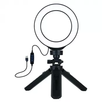 LED-Ringleuchte 12 cm mit Stativ bis 14,5 cm, USB