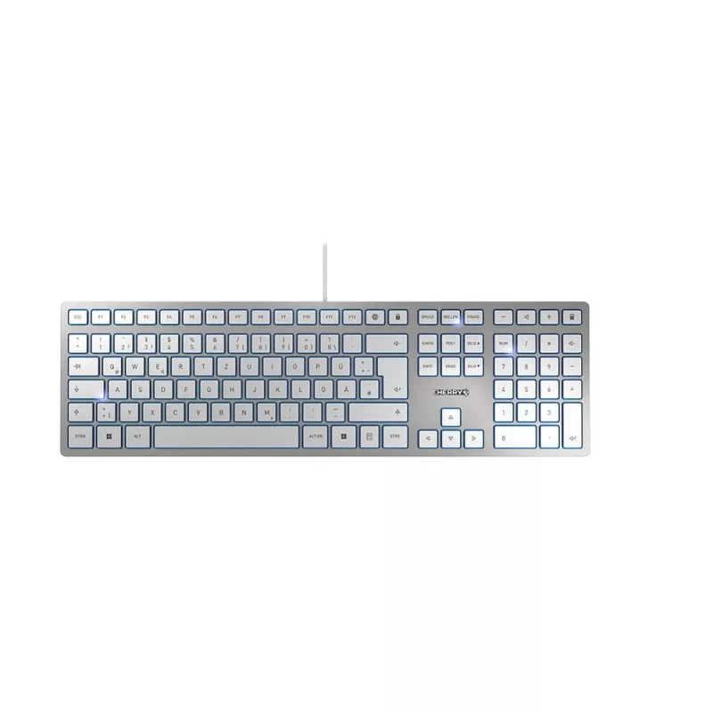 Tastatur CHERRY KC 6000 schlank Universal USB QWERTZ Deutsch Silber