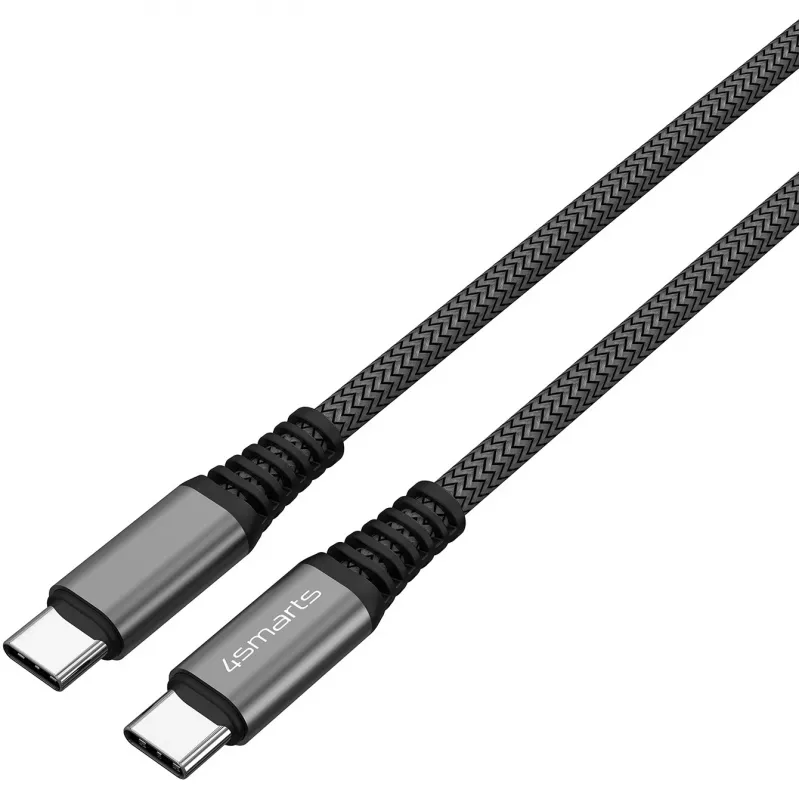 4smarts PremiumCord - USB-Kabel - USB-C (M) auf USB-C (M) - USB 2.0 - 20 V - 5 A - 1,5 m - USB-Stromversorgung (100 W) - Schwarz