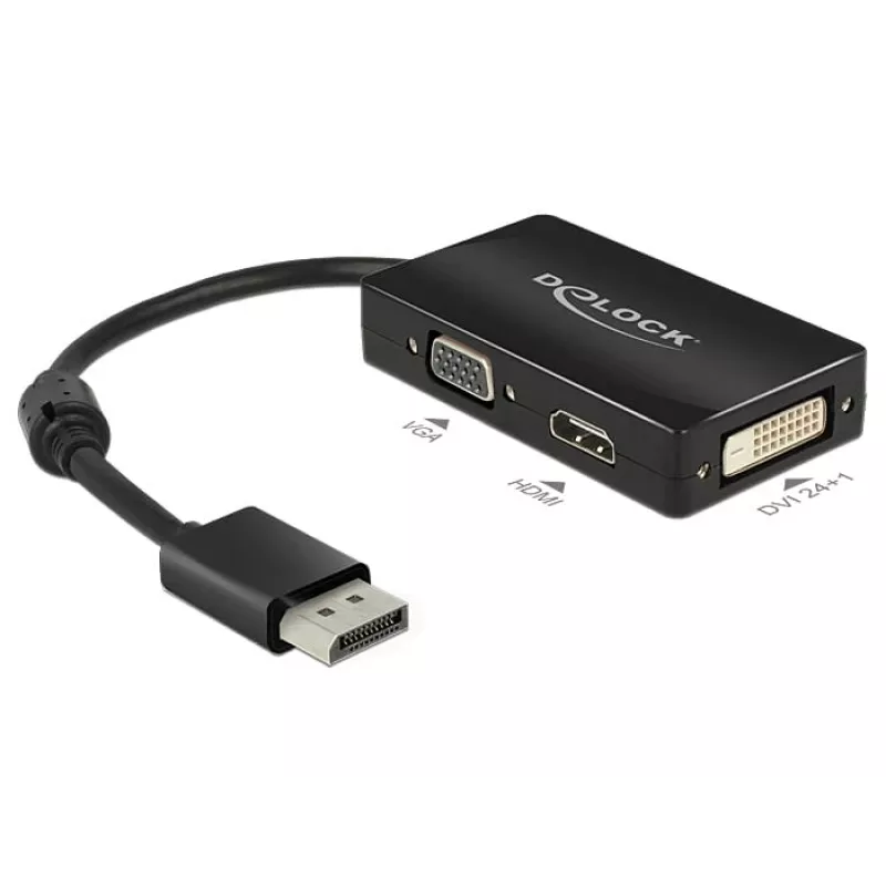 DeLOCK 0.16m DisplayPort/VGA+HDMI+DVI VGA (D-Sub)+ HDMI + DVI Schwarz