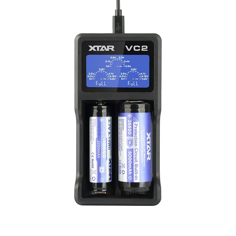 XTAR VC2 Haushaltsbatterie-USB-Ladegerät