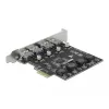Delock PCI Express x1 Karte zu 4 x externem USB Typ-A Anschluss SuperSpeed USB