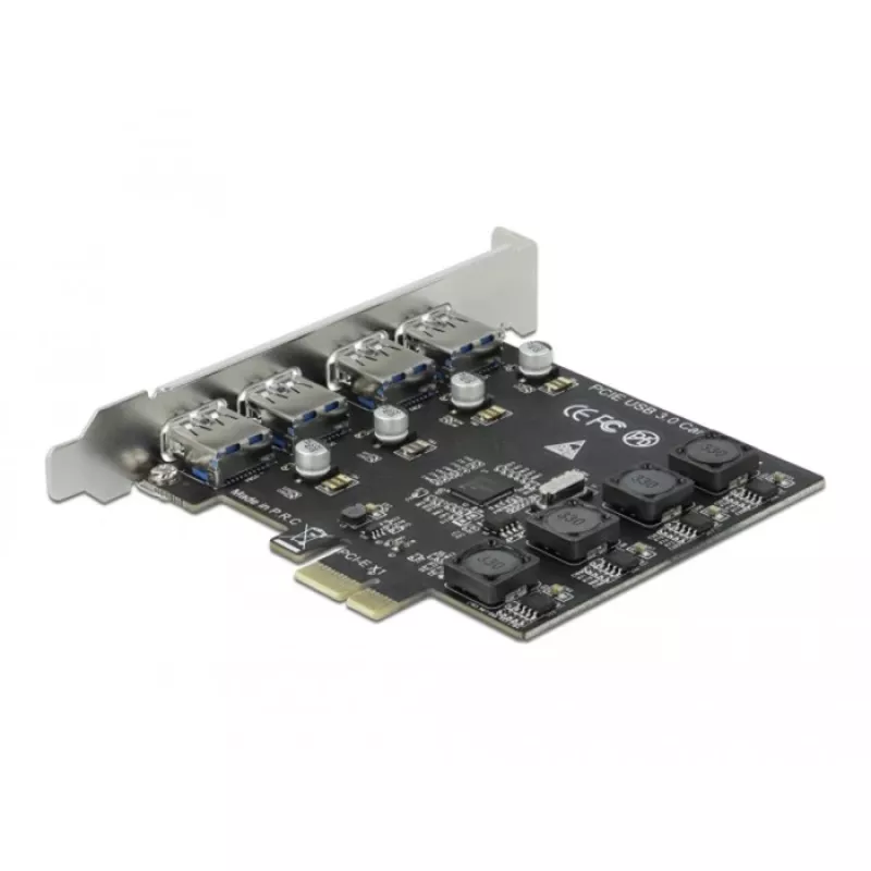 Delock PCI Express x1 Karte zu 4 x externem USB Typ-A Anschluss SuperSpeed USB