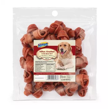 HILTON Geknoteter Lammknochen 6 cm - Hundekauartikel - 500g
