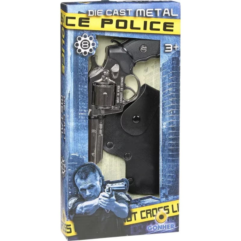 Metallspielzeugrevolver Pulio 155433/0 mit Holster – Metallkonstruktion, inklusive Holster