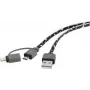 USB-Kabel Renkforce RF4145364 — USB 2.0, USB-A auf USB-Micro-B und Apple Lightning
