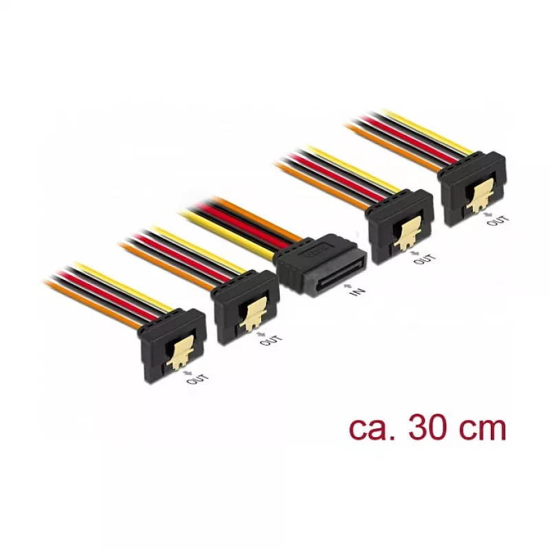 Internes Stromkabel DeLOCK 60167 0,3 m SATA 15-polig auf 4 x SATA 15-polig