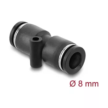 Pneumatik-Steckverbinder DELOCK 8 mm gerade mit Befestigungslöchern, Innengewinde, Metall/Kunststoff, 39 mm