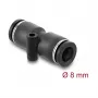 Pneumatik-Steckverbinder DELOCK 8 mm gerade mit Befestigungslöchern, Innengewinde, Metall/Kunststoff, 39 mm