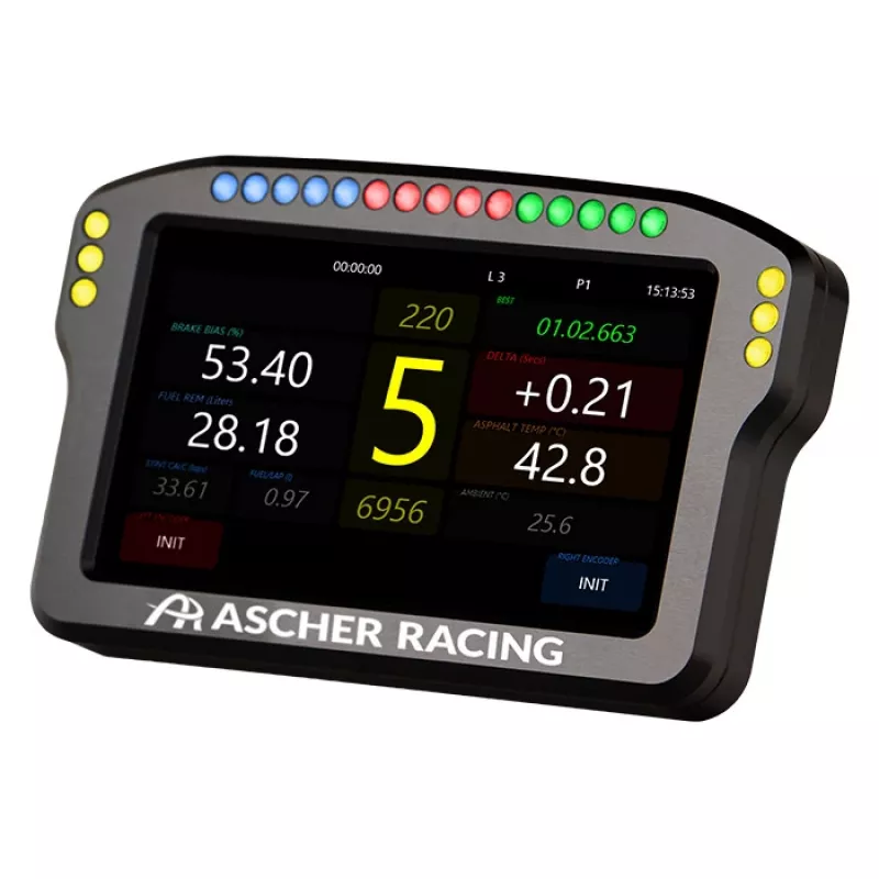 Lenkrad-Dashboard-Panel Ascher Racing 5 Zoll Modell 76080029 für Sim-Racing-Displays