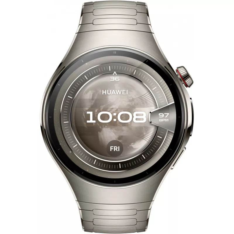 Smartwatch HUAWEI WATCH 5, 1,5 Zoll AMOLED, 466×466, 46 mm Titangehäuse, Wi‑Fi, GPS, Silber