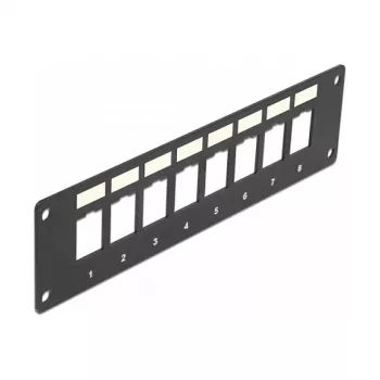 Patchpanel DELOCK 86597 — Metall, schwarz, 50 mm x 1,6 mm x 185 mm