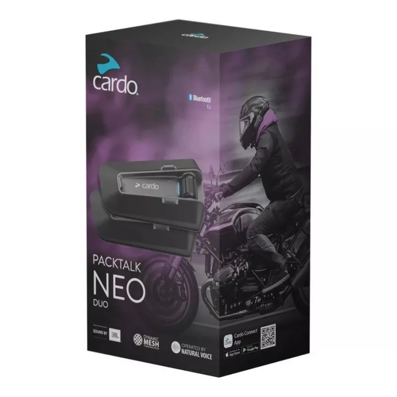 Cardo Packtalk Neo Duo Motorrad-Intercom 2 Kanäle 1600 m schwarz