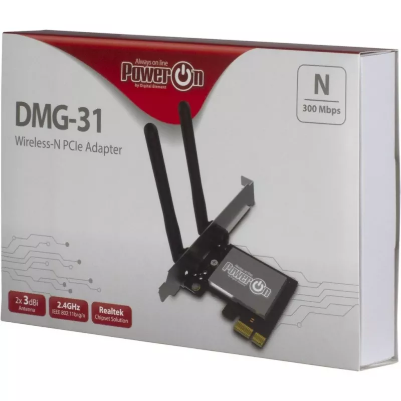 Inter-Tech DMG-31 - Einbau - Kabellos - PCI Express - Wi-Fi - Wi-Fi 4 (802.11n) - 300 Mbit/s (88888147)