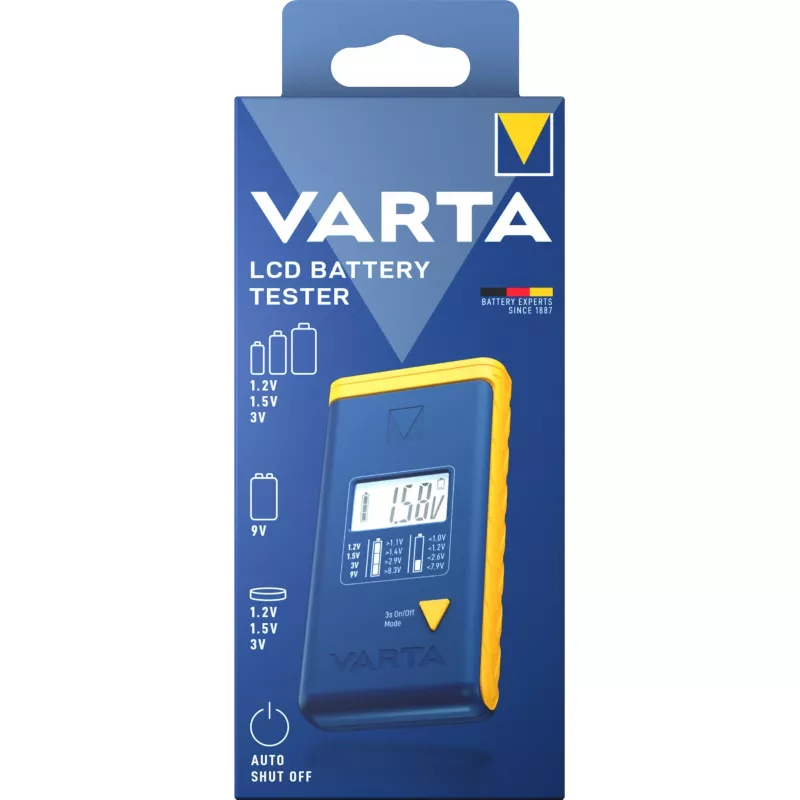 Batterietester Varta 00893 101 111 LCD digital Handgerät für AA AAA 9V Knopfzellen