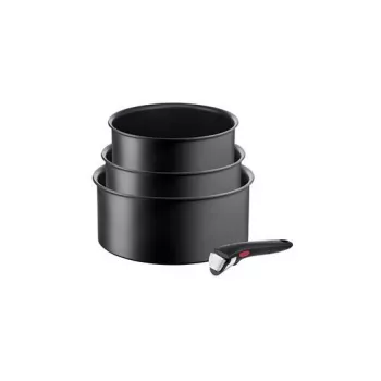 TEFAL Topfset, 4-teilig | L7649453 Ingenio Ultimate | 16/18/20 cm | Aluminium | Schwarz