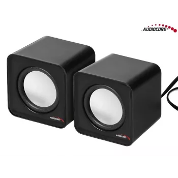 2-Wege-PC-Lautsprecher Audiocore AC870 B — 3 W RMS, kabelgebundene USB-Stromversorgung, 3,5-mm-Eingang, 2.0 Kanäle