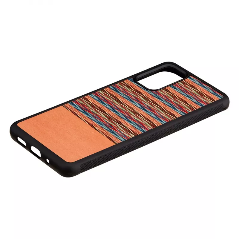 Handyhülle man and wood für Samsung Galaxy S20+ — braun kariert mit schwarzem Rand
