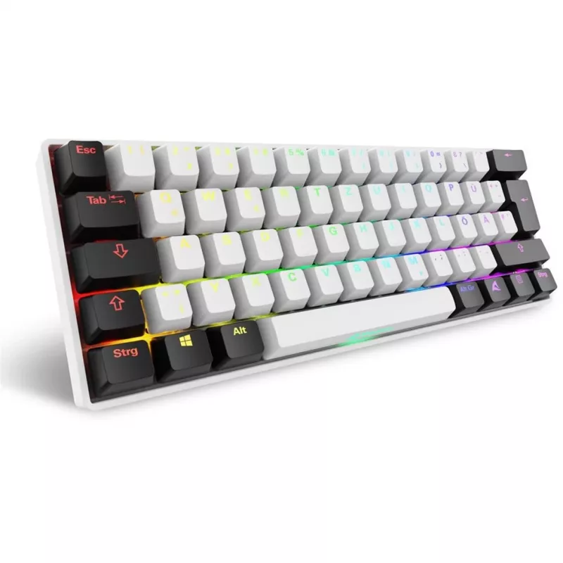 Sharkoon SGK50 S4 Tastatur Home USB QWERTZ Deutsch Weiß RGB LED 60%