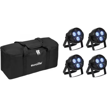 EUROLITE 20000949 LED PAR Light Set 4x Hybrid Spot mit Soft-Bag