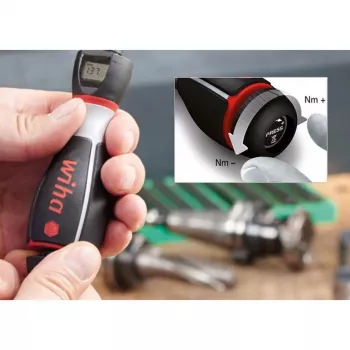 Manueller Multibit-Drehmomentschraubendreher Wiha 36888 — Breite 40 mm, Länge 134 mm, Gewicht 373 g