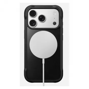 Handyhülle Nomad Rugged Leather Case für Apple iPhone 17 Pro, Leder/TPU/PC/Aluminium, geeignet für 16 cm (6,3 Zoll) Bildschirme, schwarz