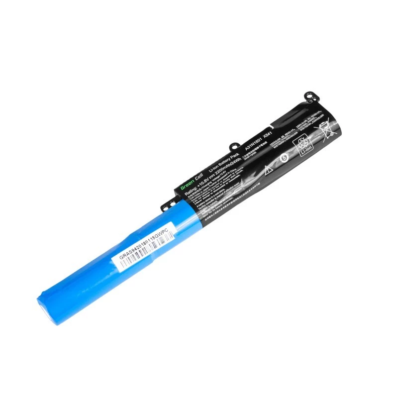 Laptop-Akku Grün Cell AS94 für ASUS R541N R541S R541U Vivobook Max F541N F541U X541N X541S — 10,8 V, 2200 mAh, Li-Ion, 3 Zellen