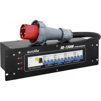 EUROLITE SB-1200B Stromverteiler 1200W 16A Netzleiste mit integriertem Schutz