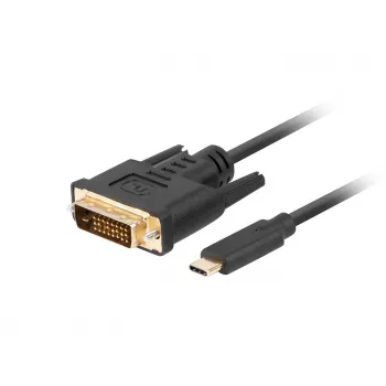 Videokabel-Adapter LANBERG CA-CMDV-10CU-0030-BK, USB Type-C auf DVI-D, 3 m, schwarz
