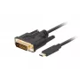 Videokabel-Adapter LANBERG CA-CMDV-10CU-0030-BK, USB Type-C auf DVI-D, 3 m, schwarz