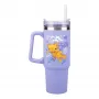 Paladone Minecraft violetter Isolierbecher mit Strohhalm, 900 ml