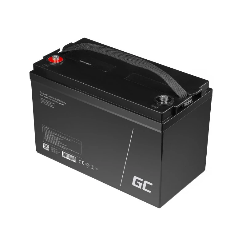 Fahrzeug-/Marine-Freizeitbatterie Grün Cell AGM30 12 V 100 Ah verschlossene Blei-Säure-Batterie (VRLA), wartungsfrei, 171×214×330 mm