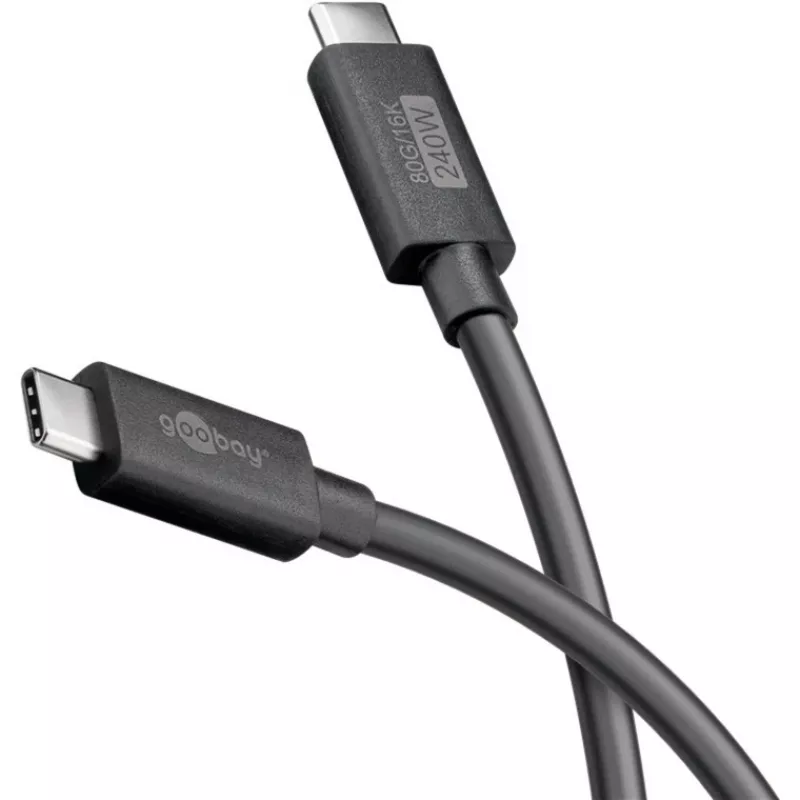 USB-C Kabel WENTRONIC USB4 Gen4 1.2m — supports 16k@60Hz and 4K@120Hz