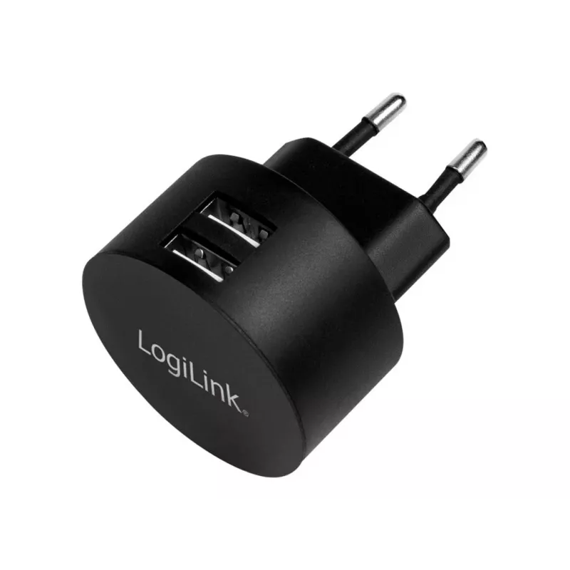 USB-Steckdosenadapter LogiLink PA0218 2x USB-Anschluss für Schnellladung 10,5 W